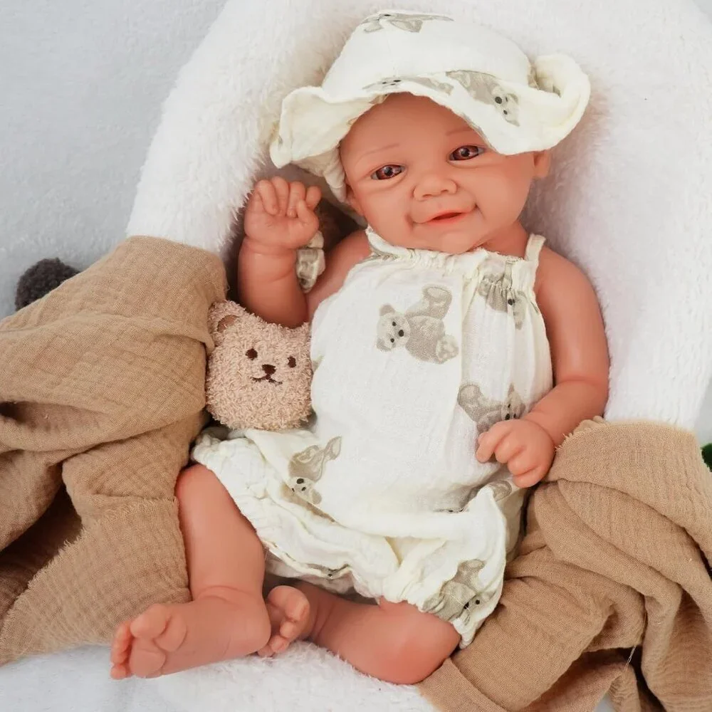 🆕16.9in Full Silicone Reborn wheaten  Baby Girl Dolls Lifelike Weighted Doll